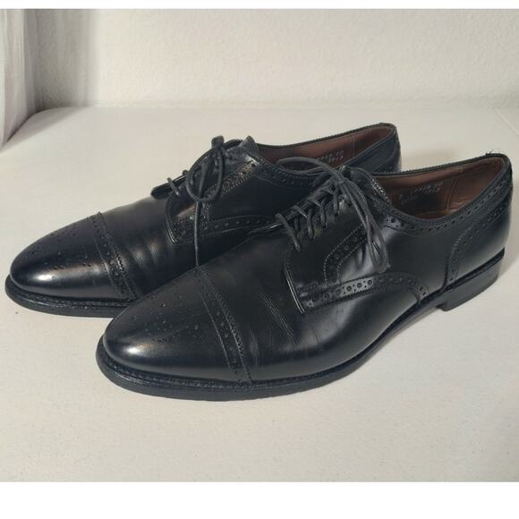 Allen Edmonds Sanford Dress Shoes Men's Size 11.5 D Black Cap Toe Lace Up